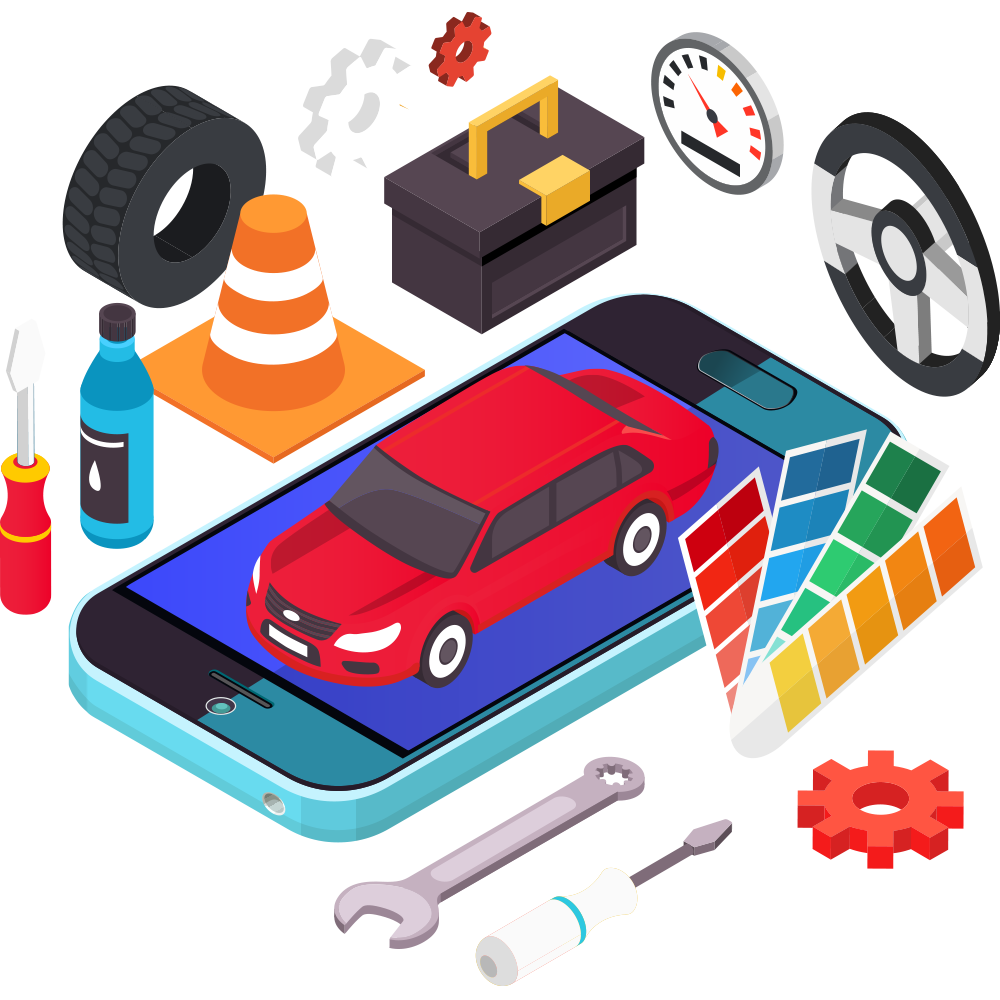 Customer using automotive service mobile app
