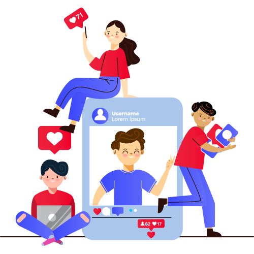 User using a social networking mobile app