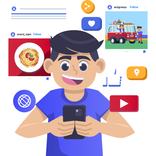 Social networking feature integration screen